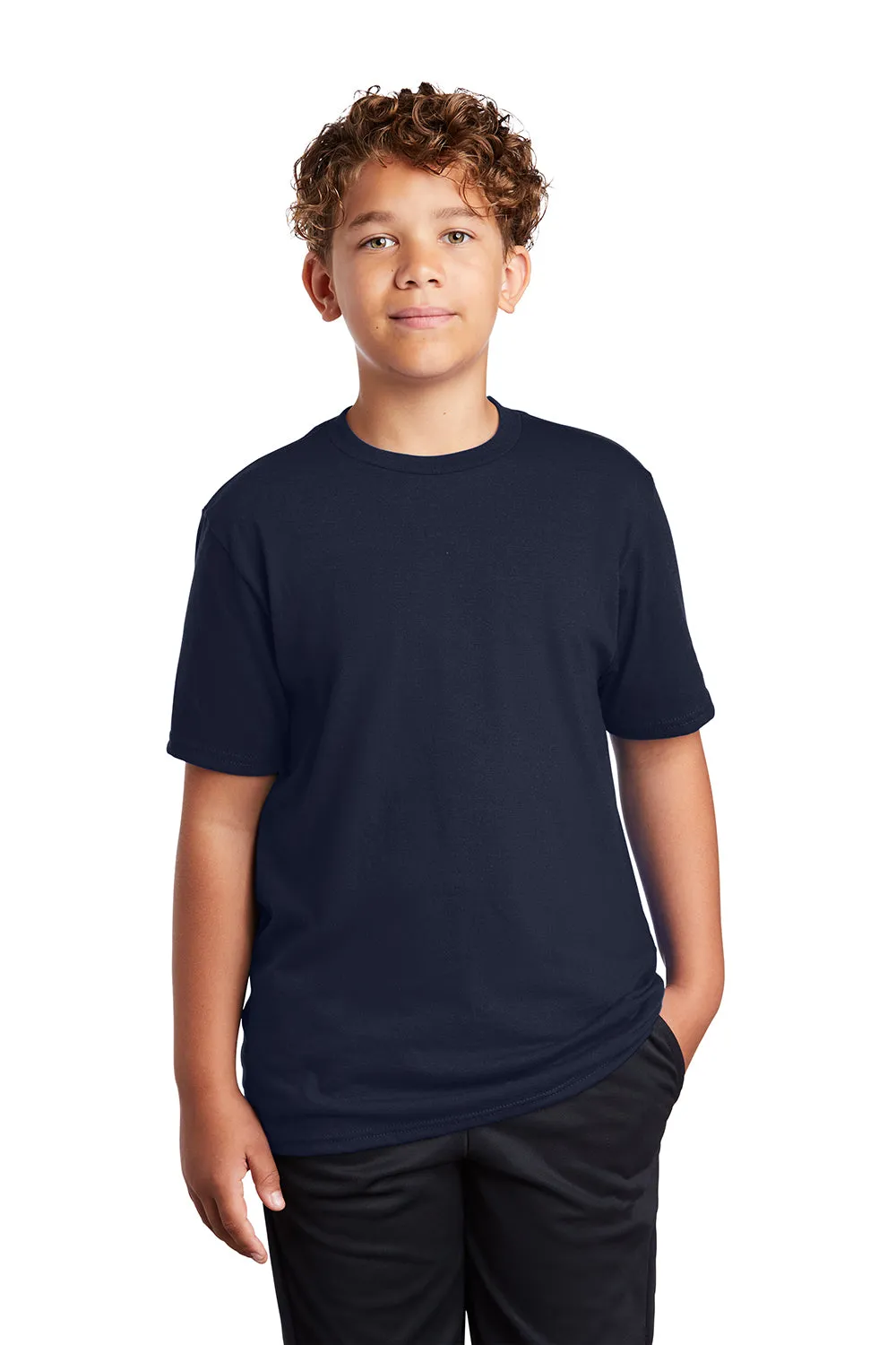 Port & Company Youth Dry Zone Performance Moisture Wicking Short Sleeve Crewneck T-Shirt - Deep Navy Blue