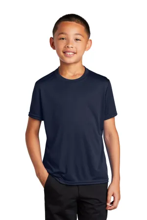 Port & Company Youth Dry Zone Performance Moisture Wicking Short Sleeve Crewneck T-Shirt - Deep Navy Blue