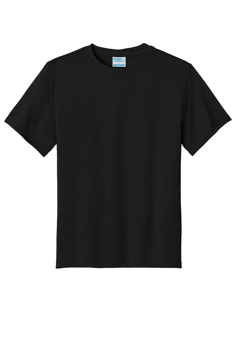 Port & Company Youth Dry Zone Performance Moisture Wicking Short Sleeve Crewneck T-Shirt - Jet Black