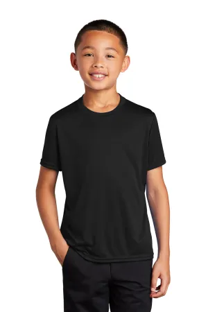 Port & Company Youth Dry Zone Performance Moisture Wicking Short Sleeve Crewneck T-Shirt - Jet Black