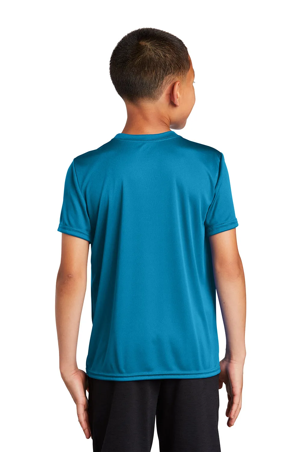 Port & Company Youth Dry Zone Performance Moisture Wicking Short Sleeve Crewneck T-Shirt - Neon Blue