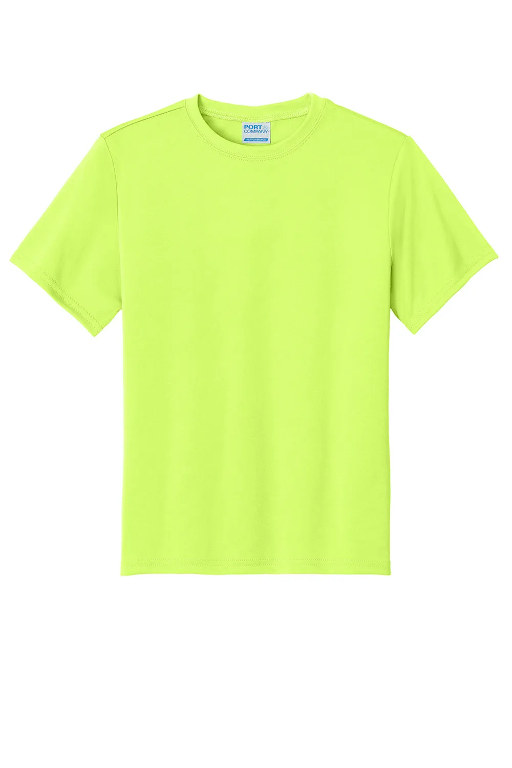 Port & Company Youth Dry Zone Performance Moisture Wicking Short Sleeve Crewneck T-Shirt - Neon Yellow
