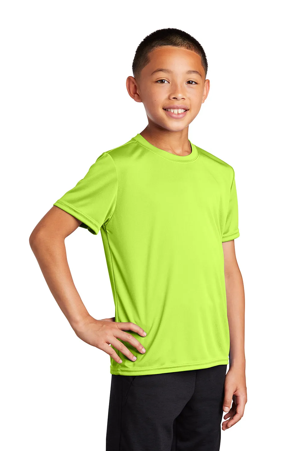 Port & Company Youth Dry Zone Performance Moisture Wicking Short Sleeve Crewneck T-Shirt - Neon Yellow