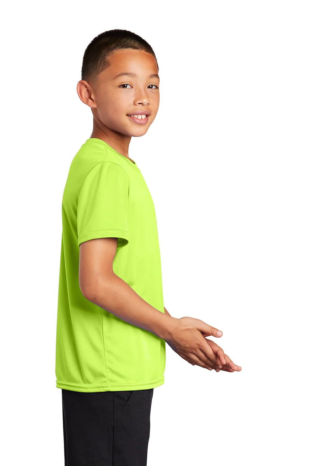 Port & Company Youth Dry Zone Performance Moisture Wicking Short Sleeve Crewneck T-Shirt - Neon Yellow