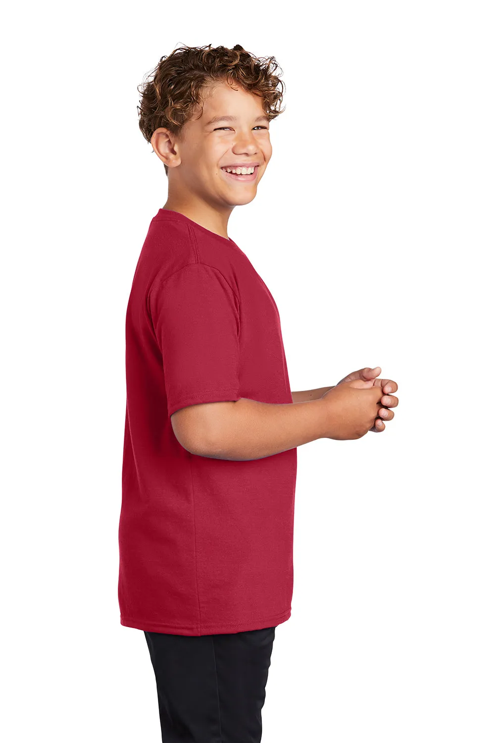 Port & Company Youth Dry Zone Performance Moisture Wicking Short Sleeve Crewneck T-Shirt - Red