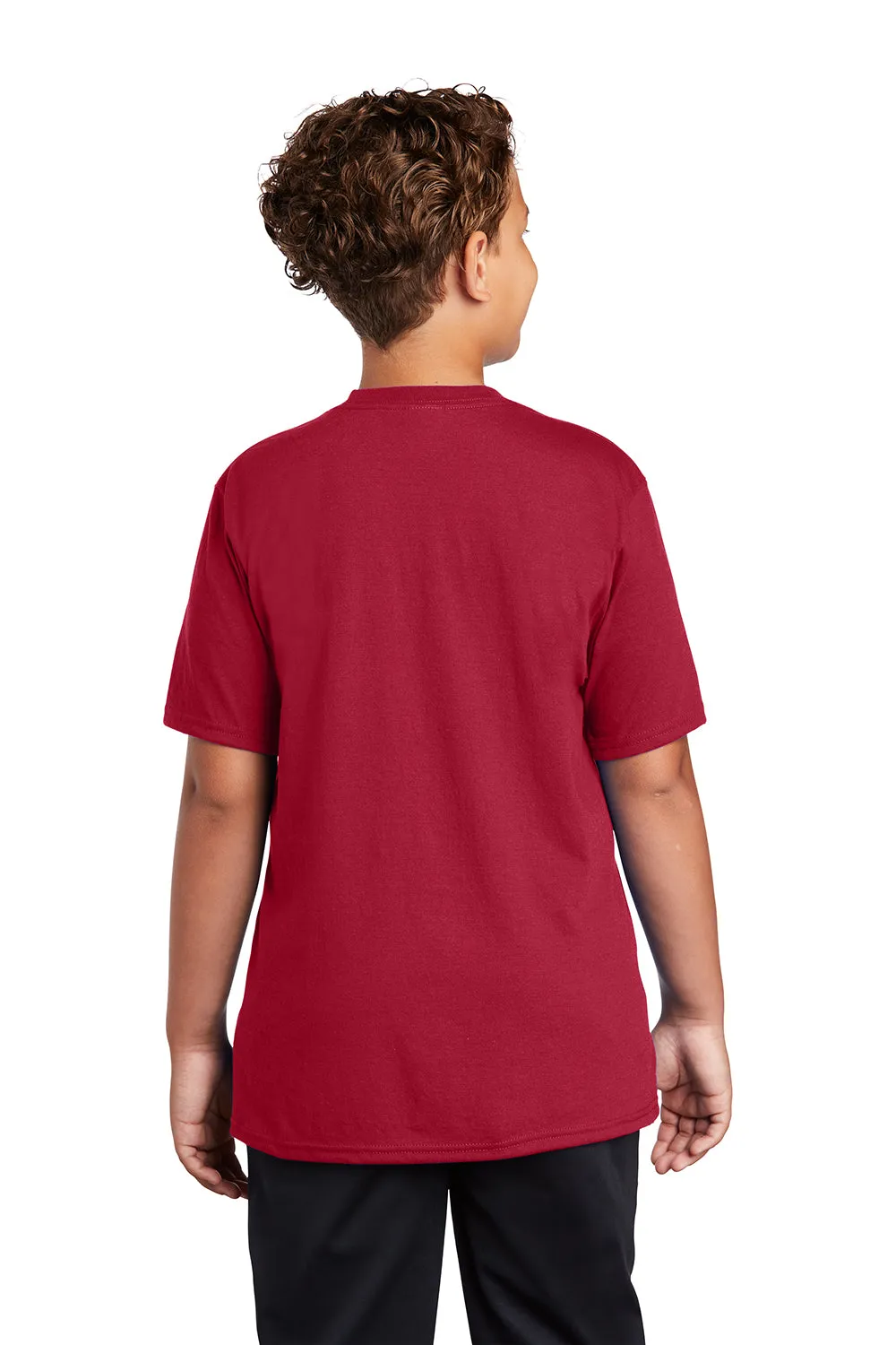 Port & Company Youth Dry Zone Performance Moisture Wicking Short Sleeve Crewneck T-Shirt - Red