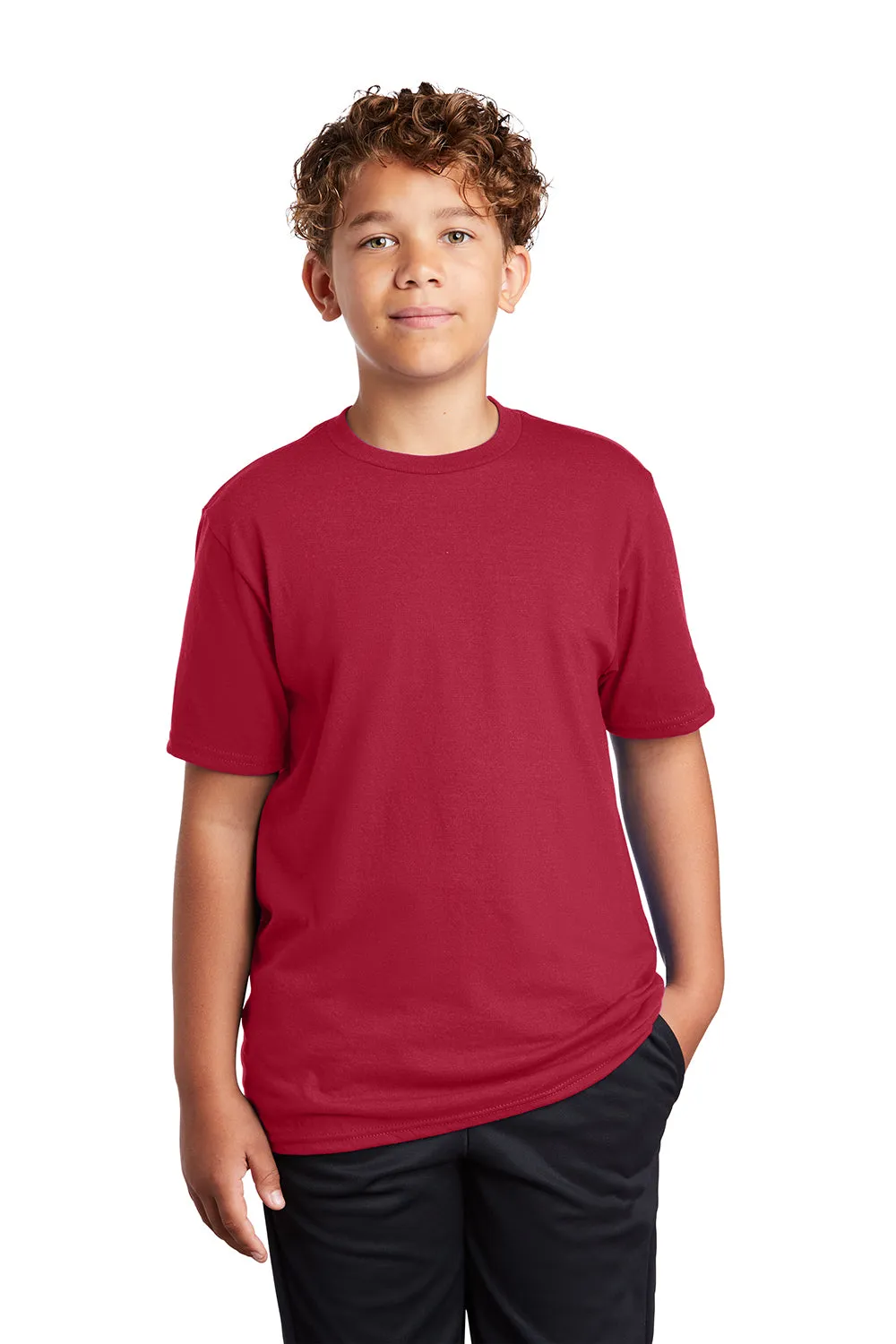 Port & Company Youth Dry Zone Performance Moisture Wicking Short Sleeve Crewneck T-Shirt - Red