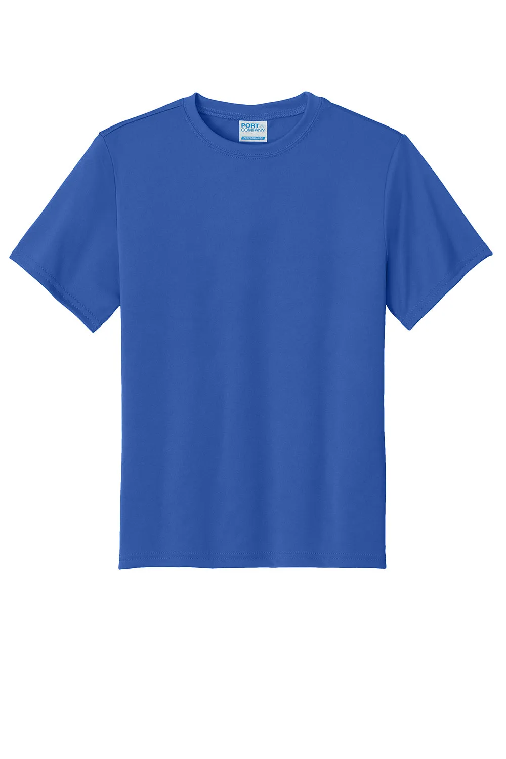Port & Company Youth Dry Zone Performance Moisture Wicking Short Sleeve Crewneck T-Shirt - Royal Blue