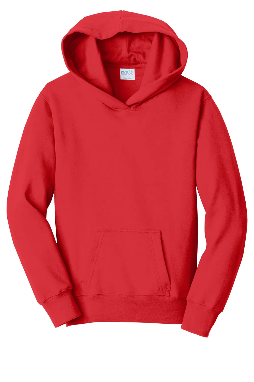 Port & Company Youth Fan Favorite Fleece Hooded Sweatshirt Hoodie w/ Pouch Pocket - Bright Red  Buy the latest Clothing Port-Company