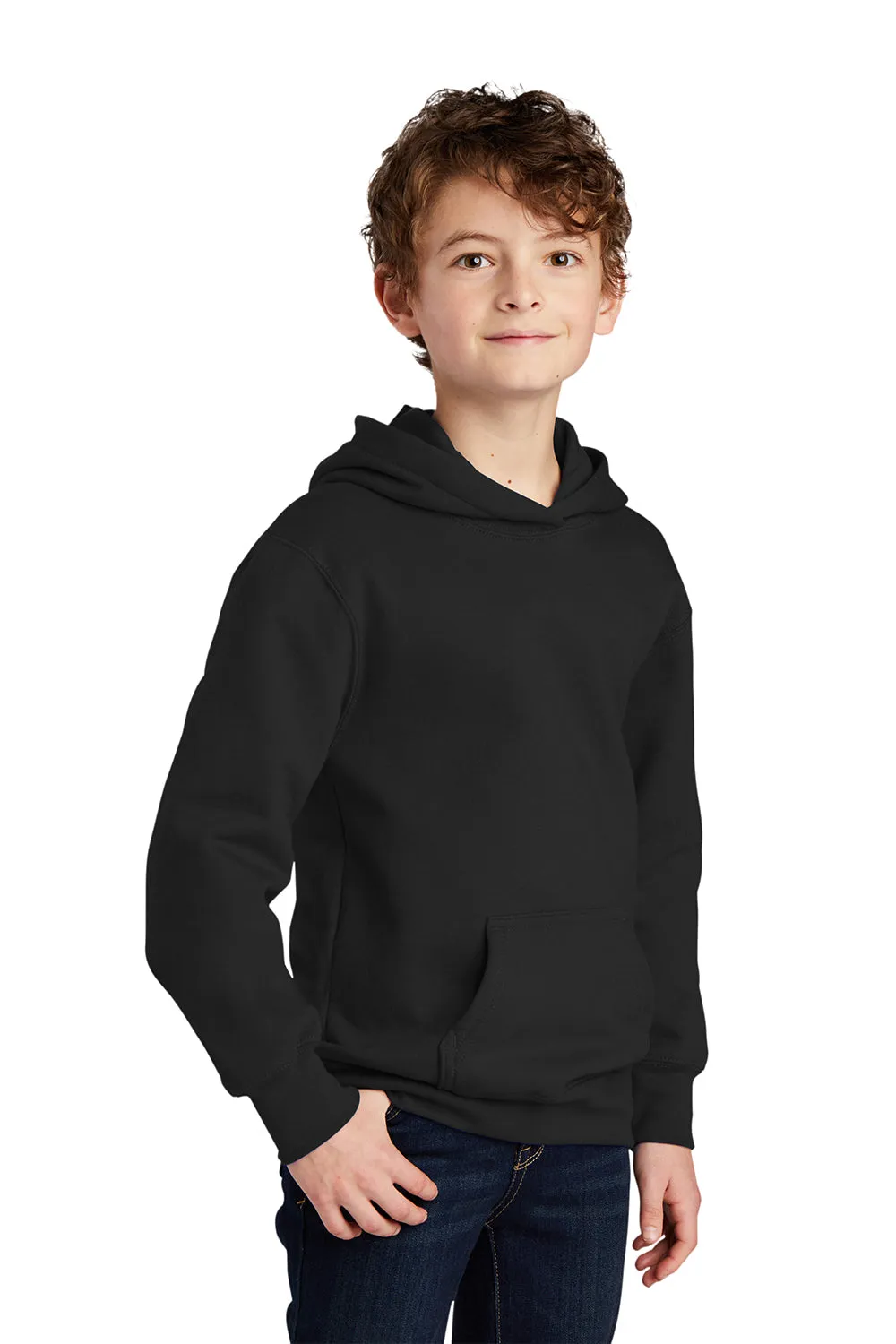 Port & Company Youth Fan Favorite Fleece Hooded Sweatshirt Hoodie w/ Pouch Pocket - Jet Black  Buy the latest Clothing Port-Company