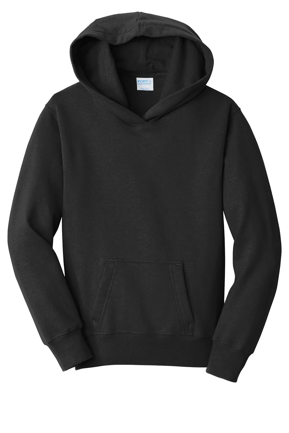 Port & Company Youth Fan Favorite Fleece Hooded Sweatshirt Hoodie w/ Pouch Pocket - Jet Black  Buy the latest Clothing Port-Company
