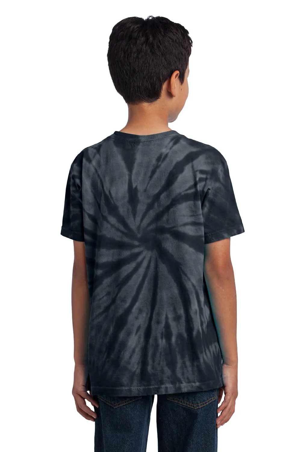 Port & Company Youth Tie-Dye Short Sleeve Crewneck T-Shirt - Black