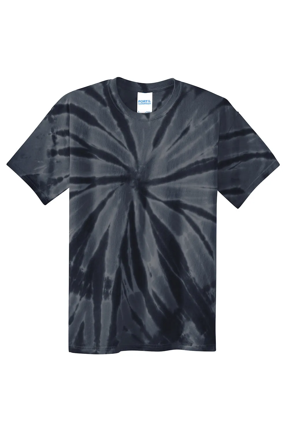 Port & Company Youth Tie-Dye Short Sleeve Crewneck T-Shirt - Black