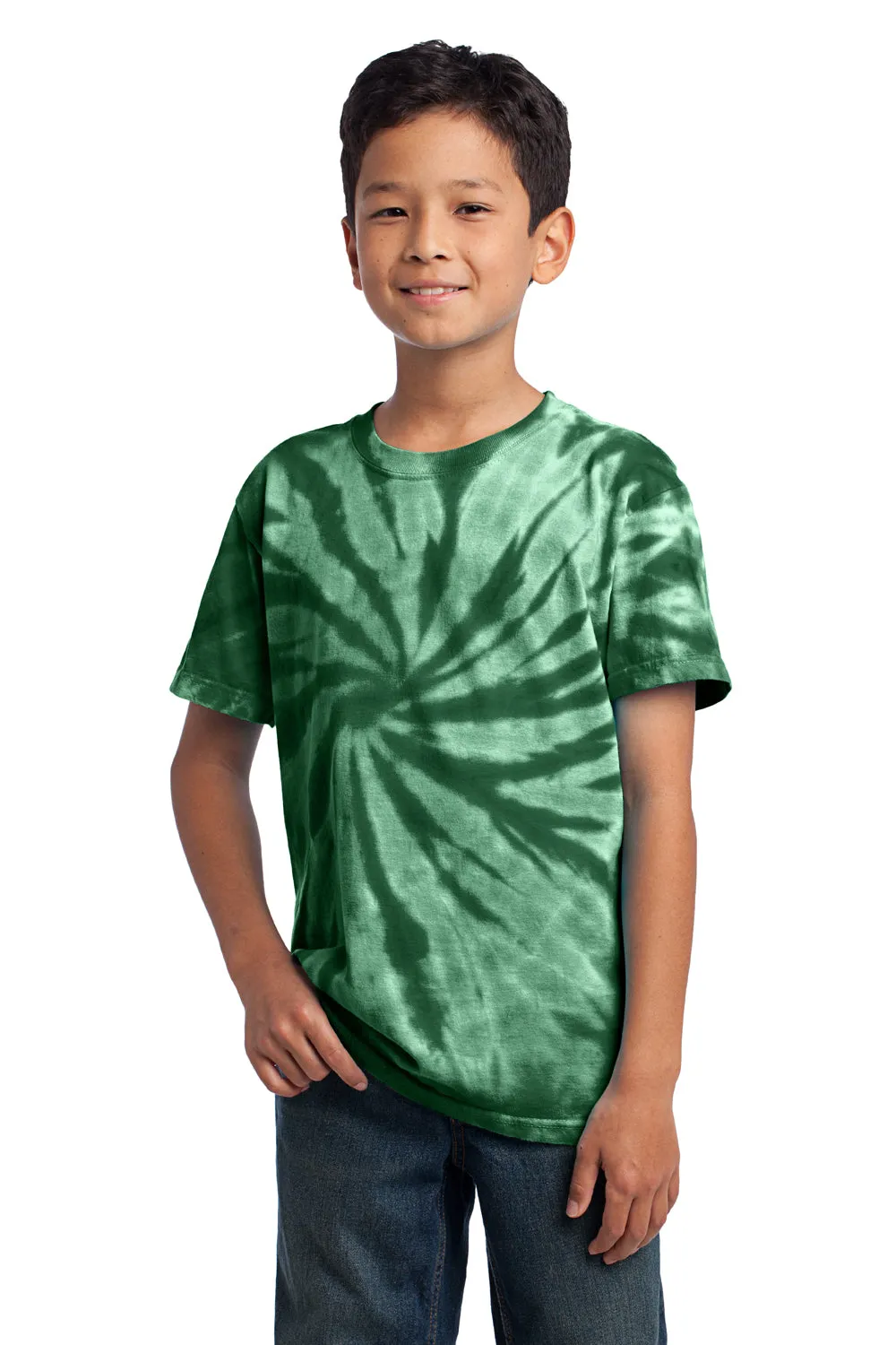 Port & Company Youth Tie-Dye Short Sleeve Crewneck T-Shirt - Forest Green