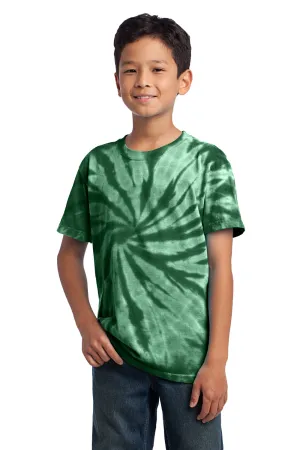 Port & Company Youth Tie-Dye Short Sleeve Crewneck T-Shirt - Forest Green
