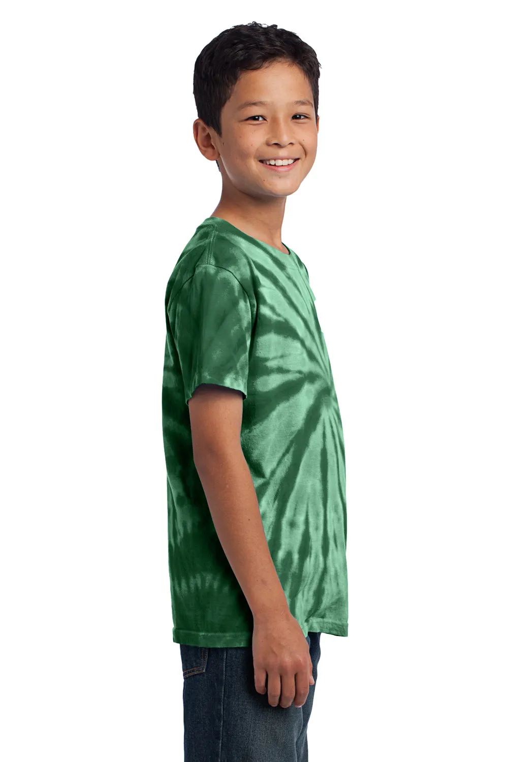 Port & Company Youth Tie-Dye Short Sleeve Crewneck T-Shirt - Forest Green