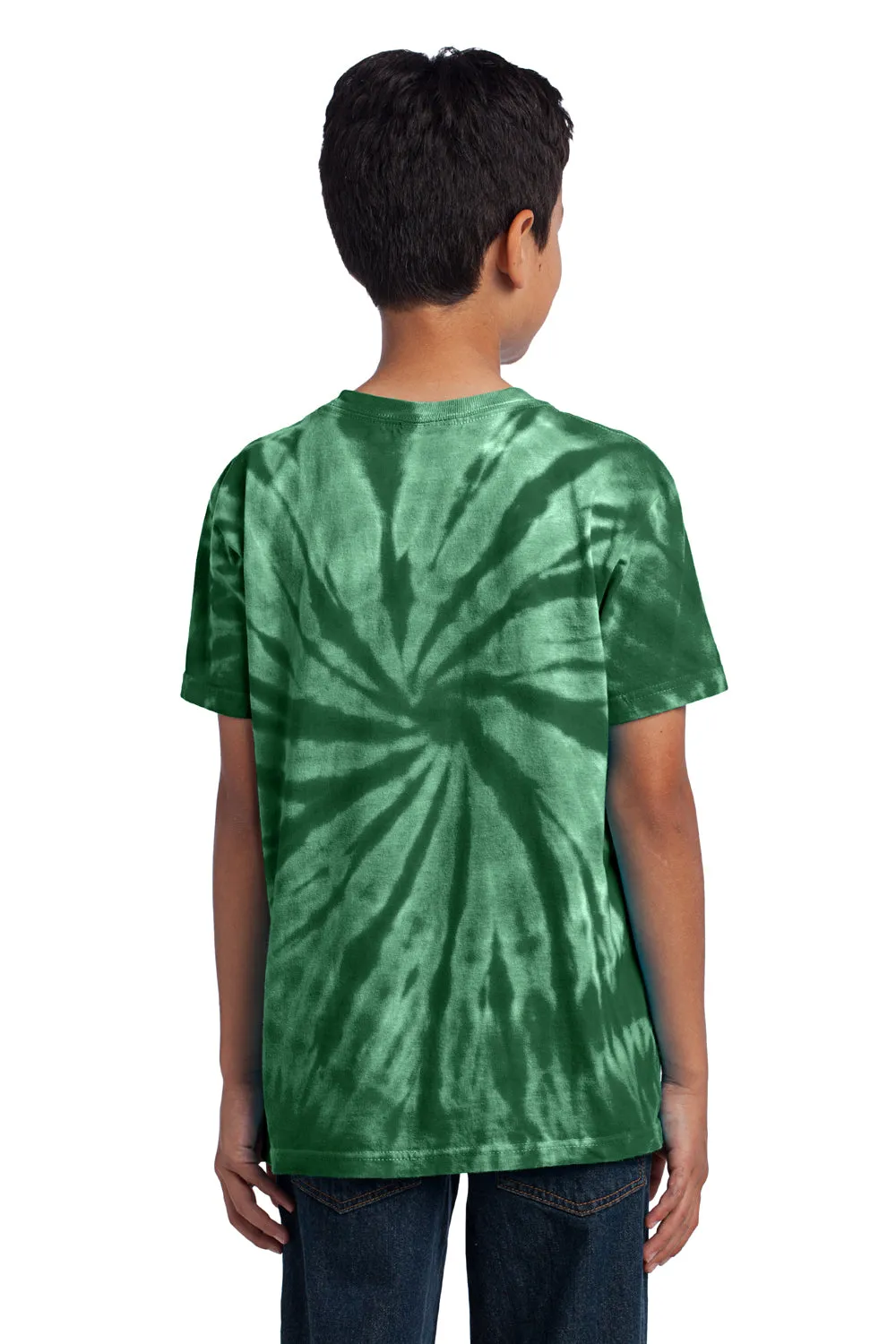 Port & Company Youth Tie-Dye Short Sleeve Crewneck T-Shirt - Forest Green