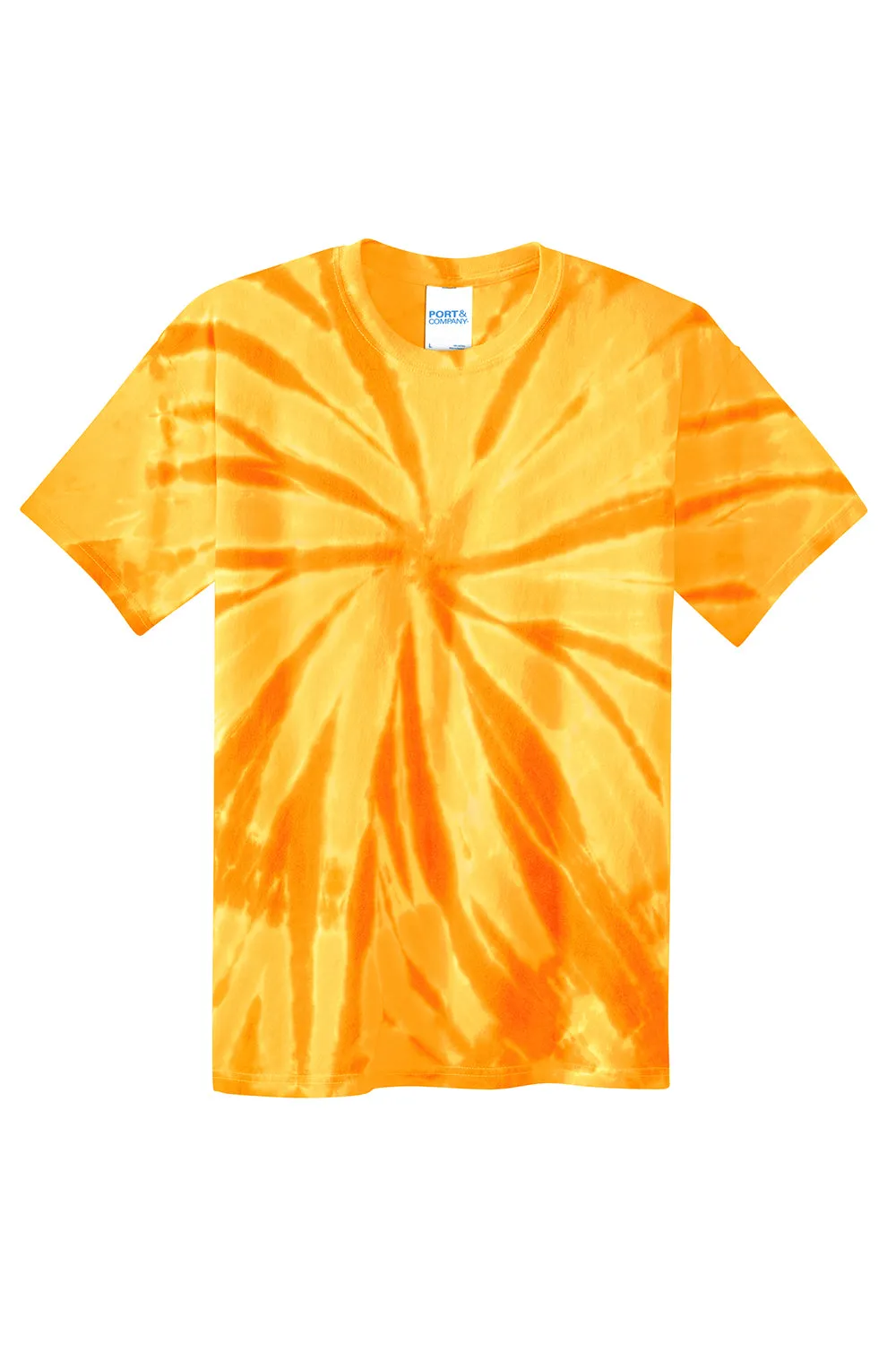 Port & Company Youth Tie-Dye Short Sleeve Crewneck T-Shirt - Gold