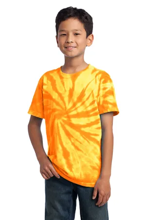 Port & Company Youth Tie-Dye Short Sleeve Crewneck T-Shirt - Gold