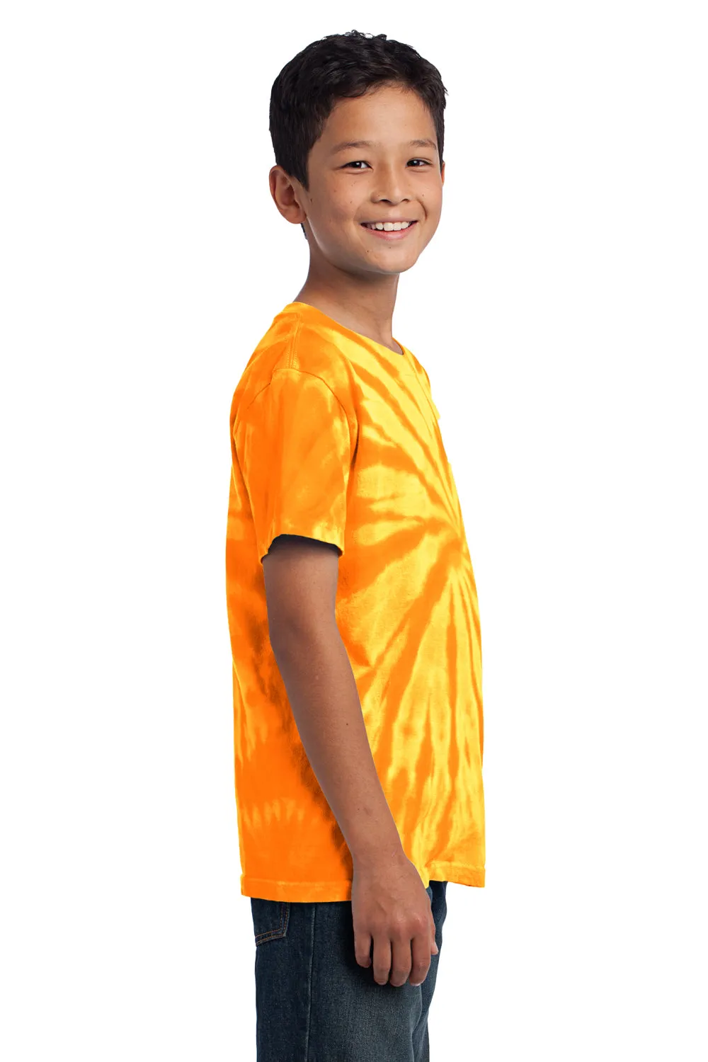 Port & Company Youth Tie-Dye Short Sleeve Crewneck T-Shirt - Gold