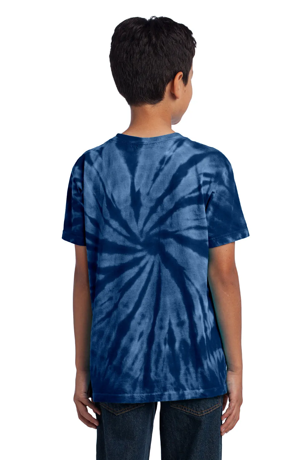 Port & Company Youth Tie-Dye Short Sleeve Crewneck T-Shirt - Navy Blue