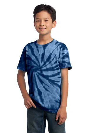 Port & Company Youth Tie-Dye Short Sleeve Crewneck T-Shirt - Navy Blue