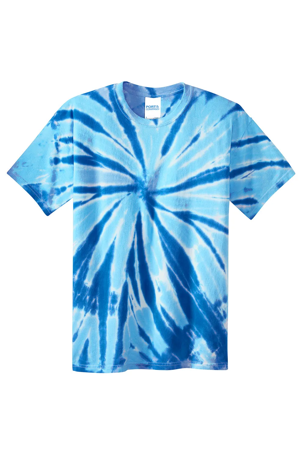 Port & Company Youth Tie-Dye Short Sleeve Crewneck T-Shirt - Royal Blue