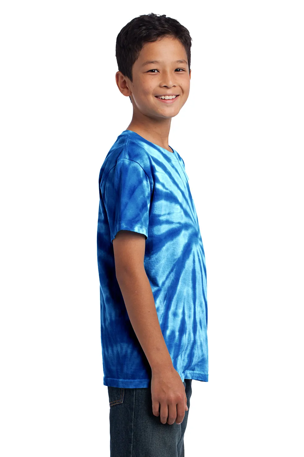Port & Company Youth Tie-Dye Short Sleeve Crewneck T-Shirt - Royal Blue