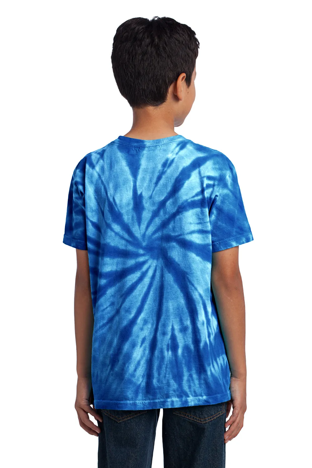 Port & Company Youth Tie-Dye Short Sleeve Crewneck T-Shirt - Royal Blue