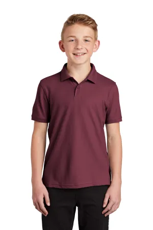 Port Authority Youth Core Classic Short Sleeve Polo Shirt - Burgundy