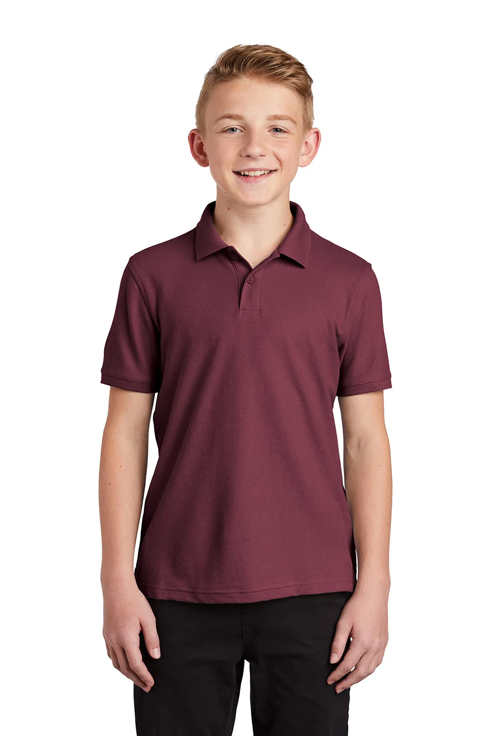 Port Authority Youth Core Classic Short Sleeve Polo Shirt - Burgundy