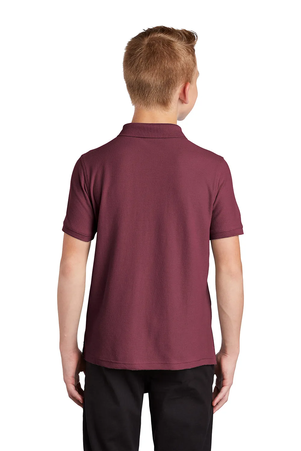 Port Authority Youth Core Classic Short Sleeve Polo Shirt - Burgundy
