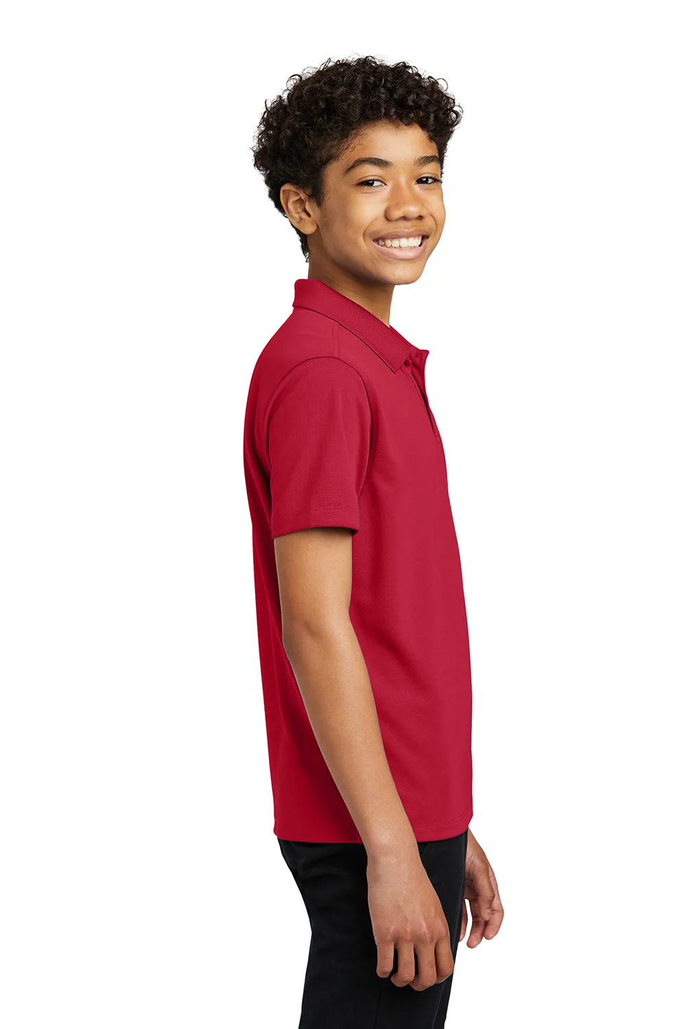 Port Authority Youth Dry Zone Moisture Wicking Short Sleeve Polo Shirt - Rich Red