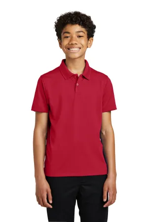 Port Authority Youth Dry Zone Moisture Wicking Short Sleeve Polo Shirt - Rich Red