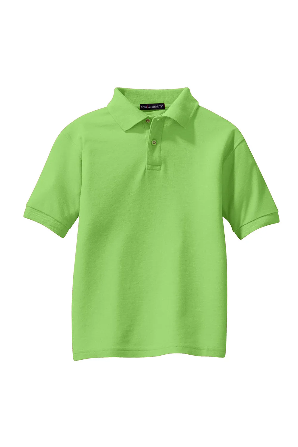Port Authority Youth Silk Touch Wrinkle Resistant Short Sleeve Polo Shirt - Lime Green