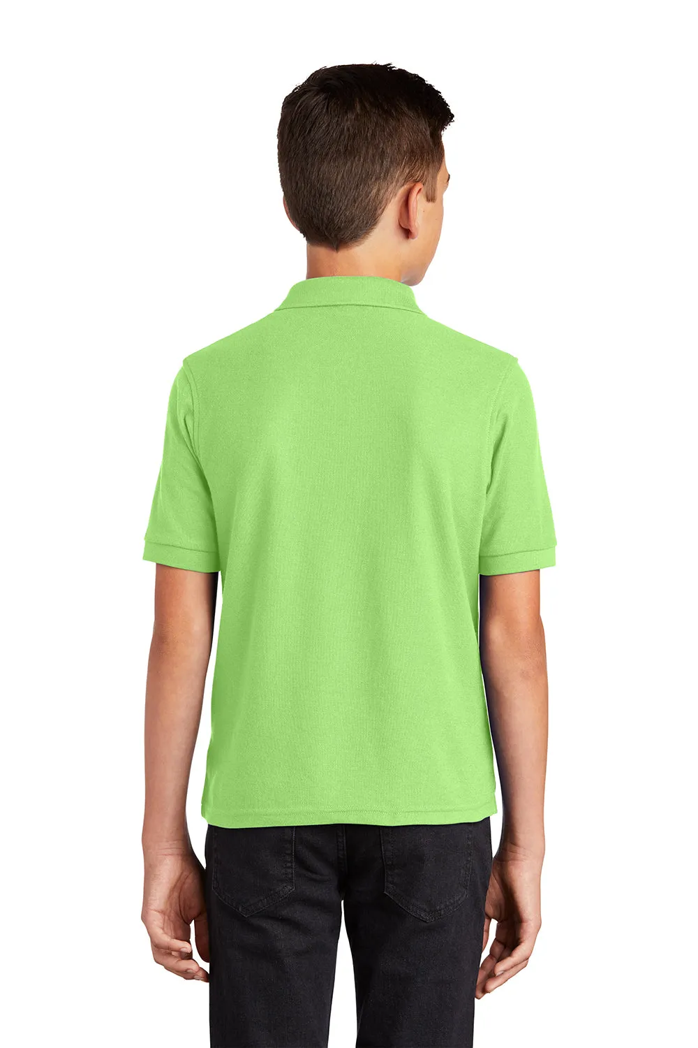Port Authority Youth Silk Touch Wrinkle Resistant Short Sleeve Polo Shirt - Lime Green