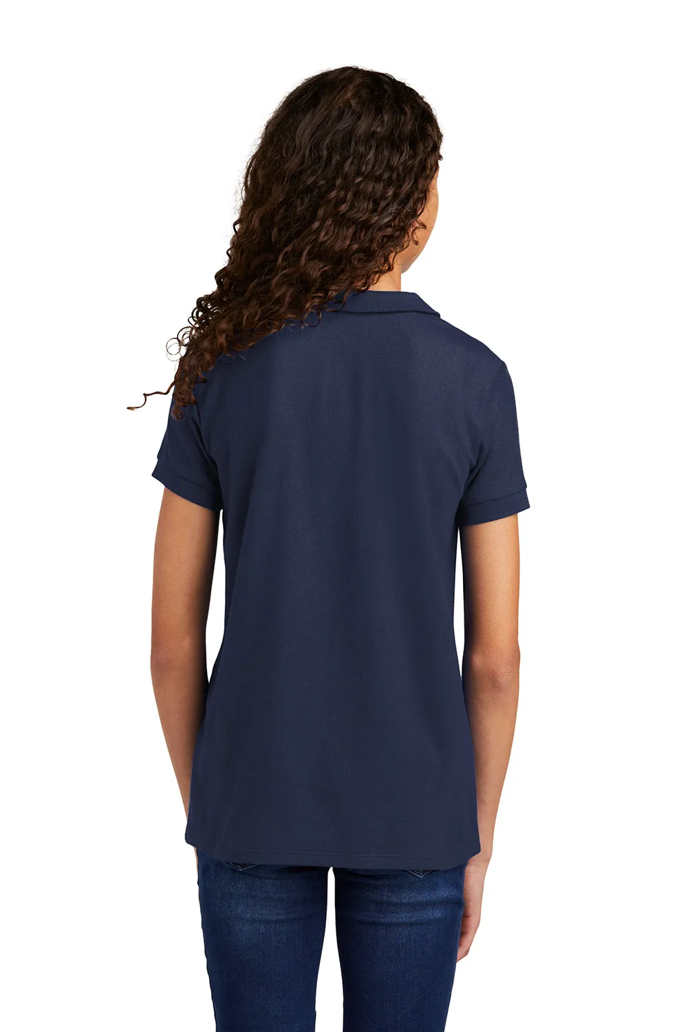 Port Authority Youth Silk Touch Wrinkle Resistant Short Sleeve Polo Shirt - Navy Blue