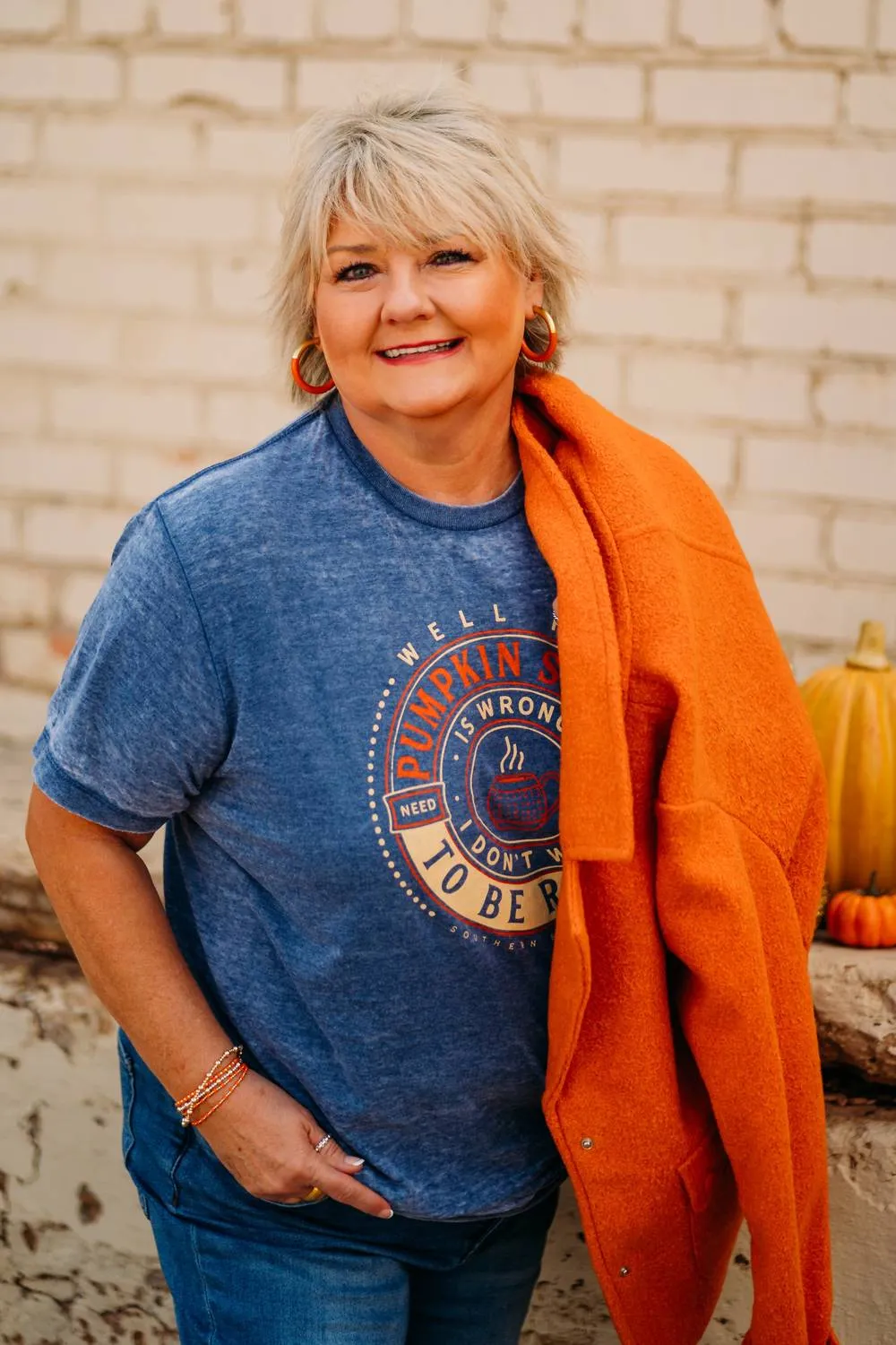 Pumpkin Spice Sweatshirt In Acid Wash