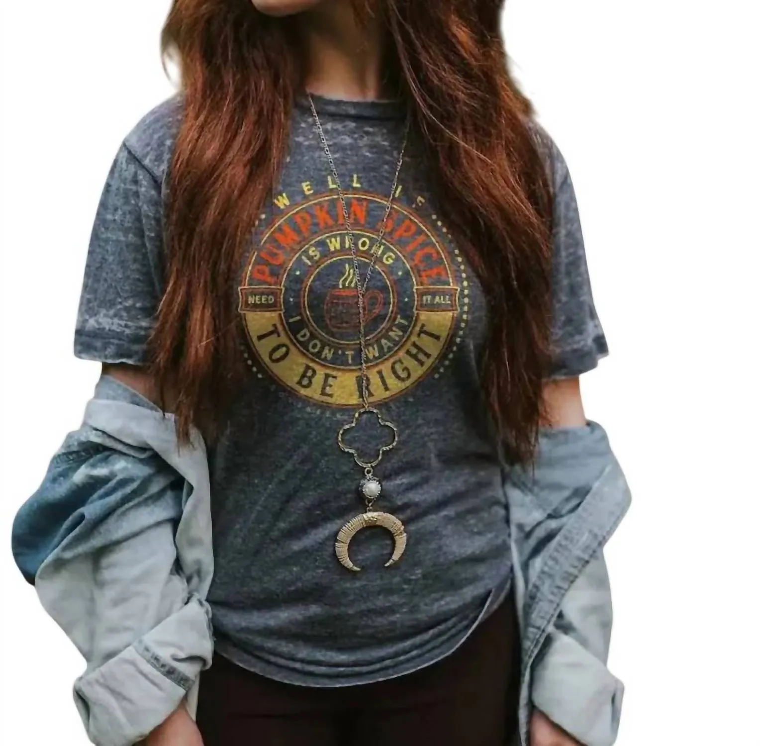Pumpkin Spice Sweatshirt In Acid Wash
