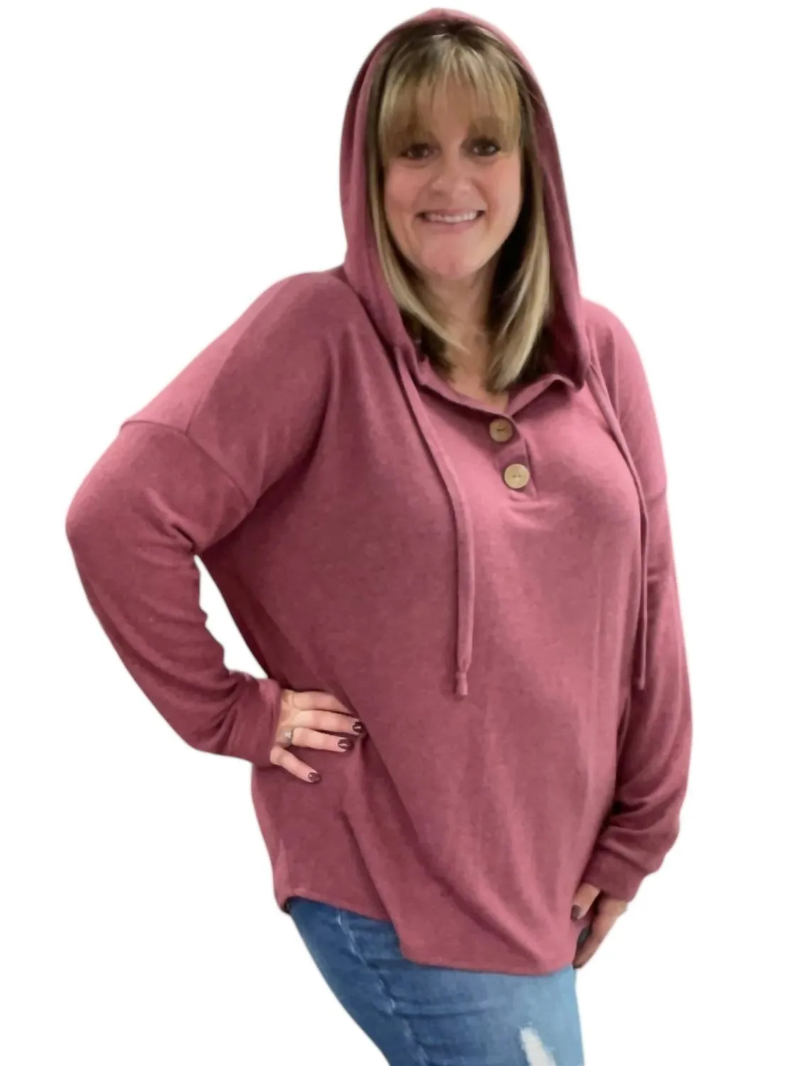 Relaxed Fit Hoodie In Magenta