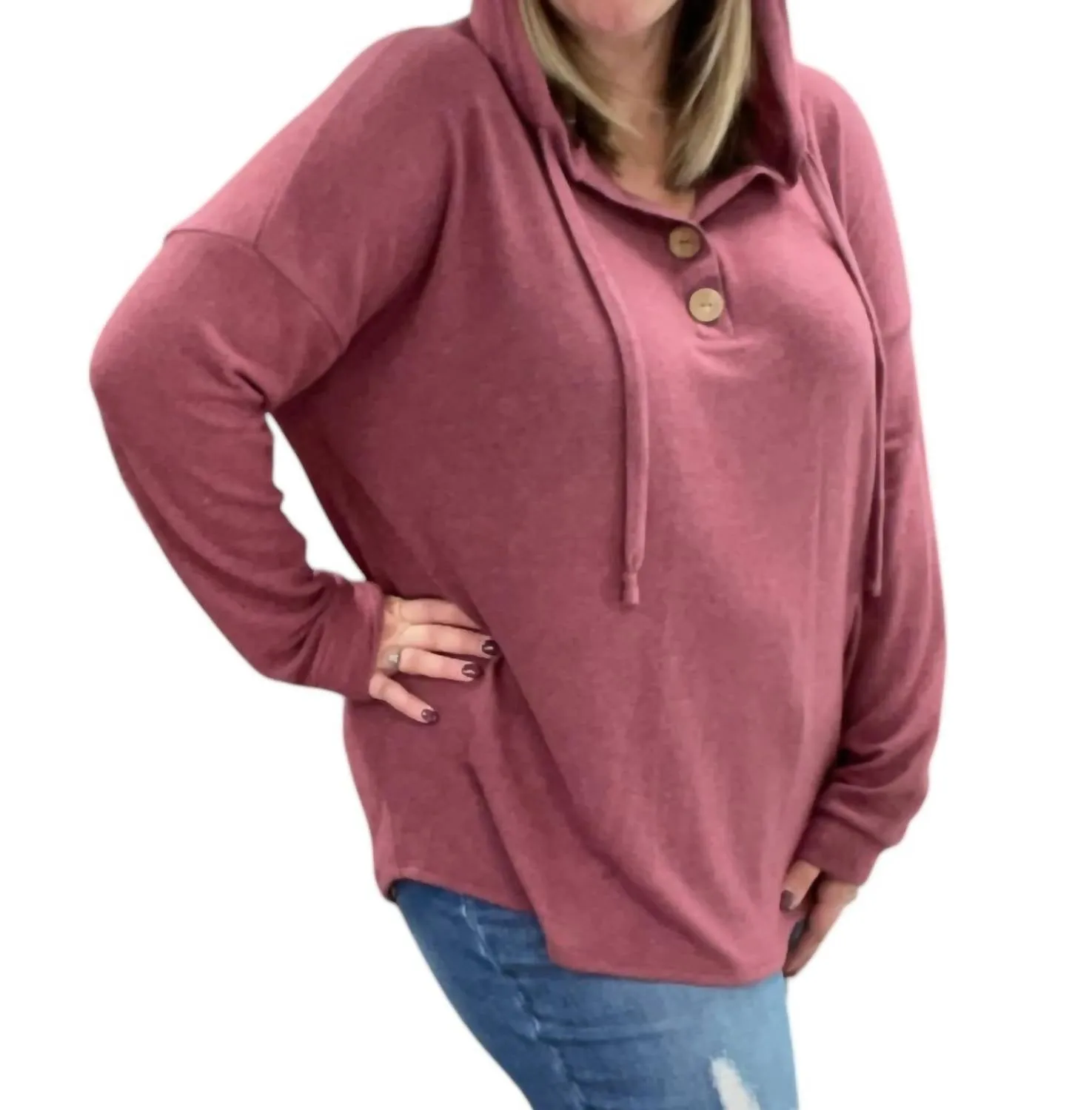 Relaxed Fit Hoodie In Magenta