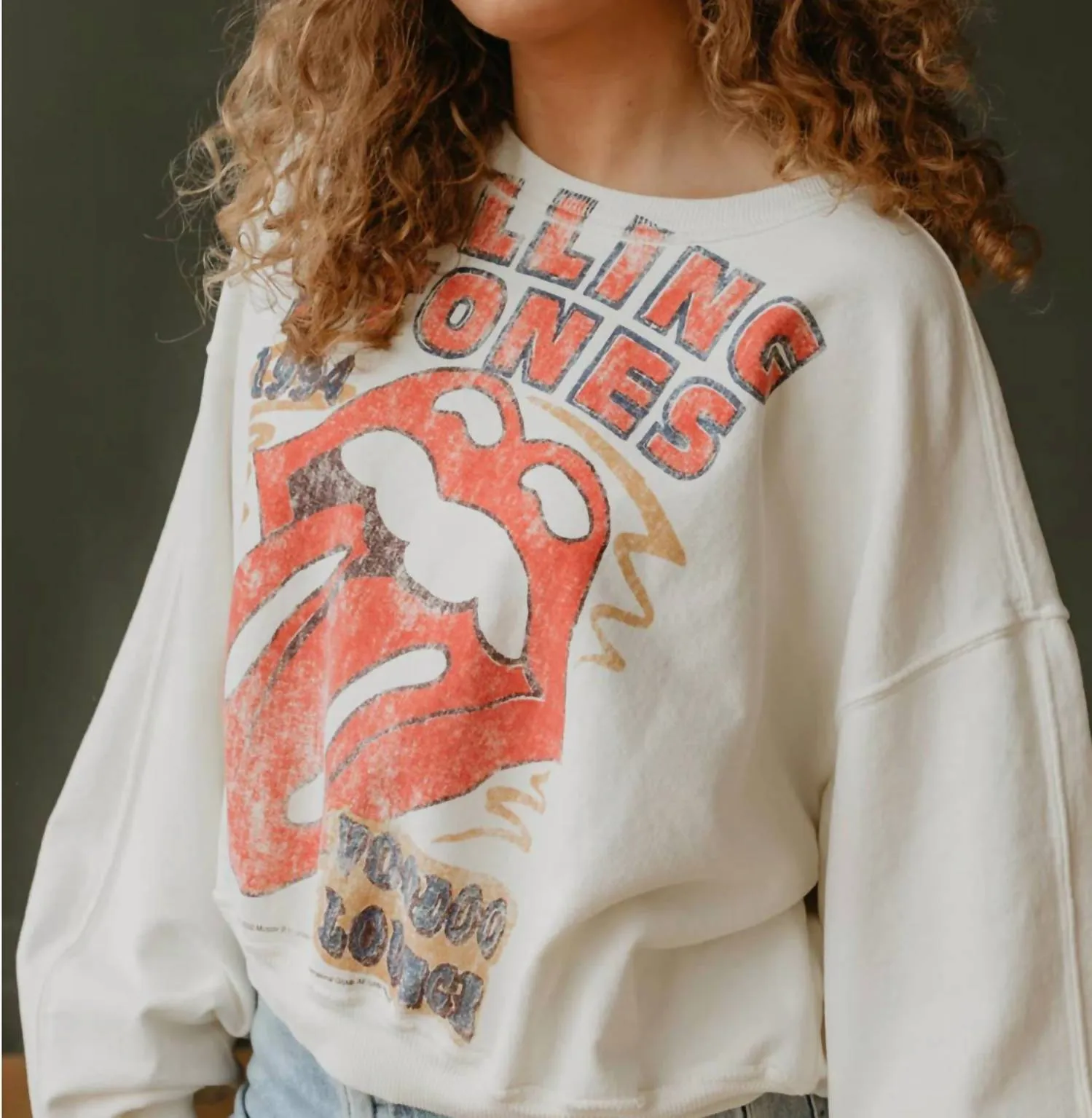Rolling Stones 1994 Voodoo Lounge Sweatshirt In Vintage White