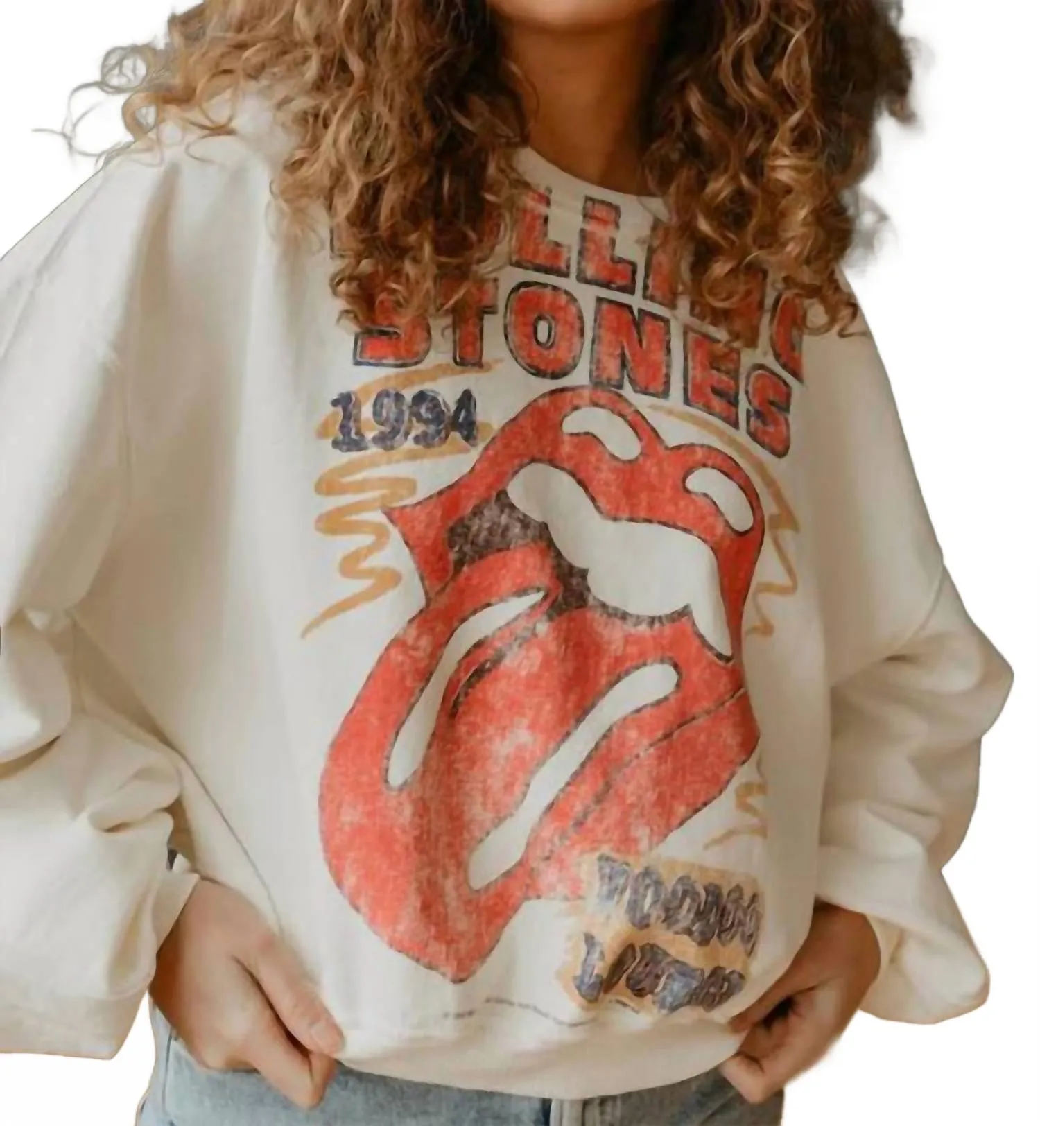 Rolling Stones 1994 Voodoo Lounge Sweatshirt In Vintage White