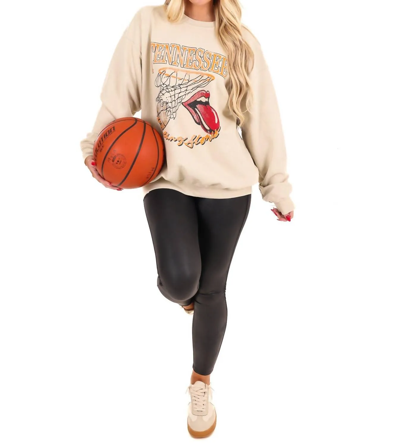 Rolling Stones Volunteers Basketball Net Sweatshirt In Sand