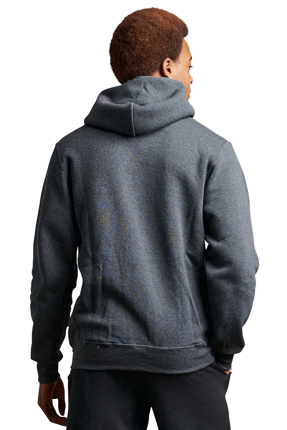 Russell Athletic Mens Dri-Power Moisture Wicking Hooded Sweatshirt Hoodie w/ Pouch Pocket - Heather Black