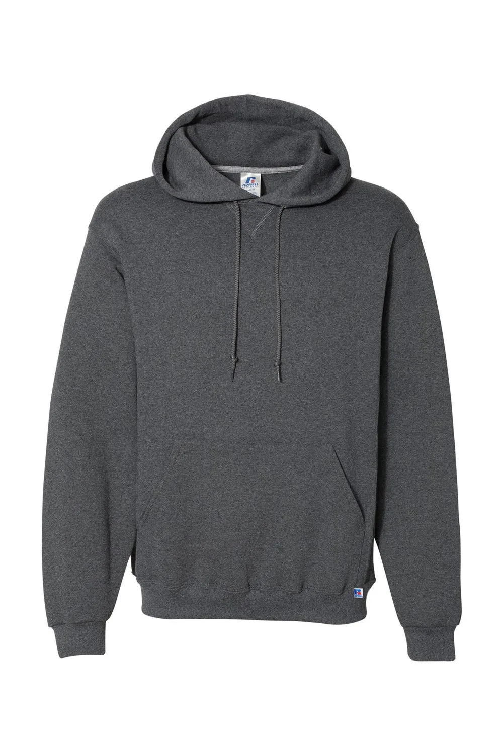 Russell Athletic Mens Dri-Power Moisture Wicking Hooded Sweatshirt Hoodie w/ Pouch Pocket - Heather Black