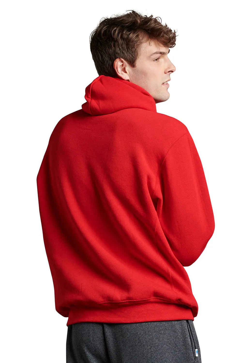 Russell Athletic Mens Dri-Power Moisture Wicking Hooded Sweatshirt Hoodie w/ Pouch Pocket - True Red