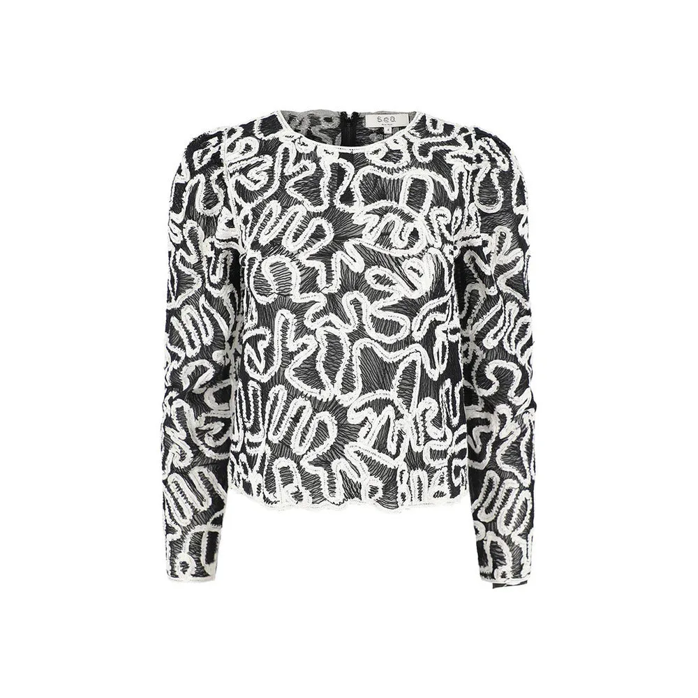 Sea Women's Alice Embroidery Battenberg Top, Multi