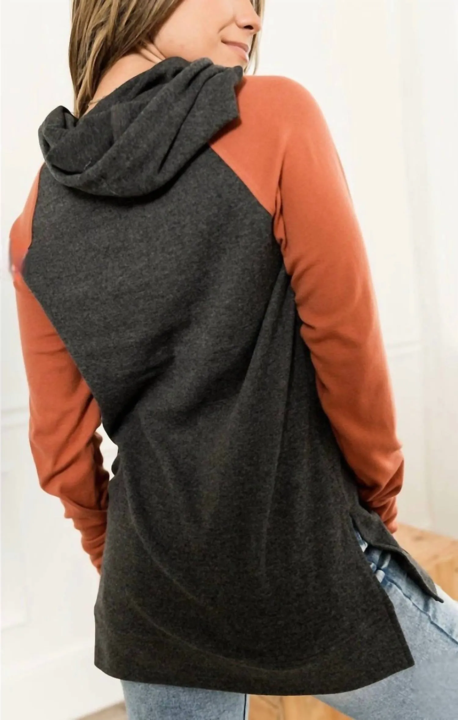 Sideslit Hoodie In Golden Autumn