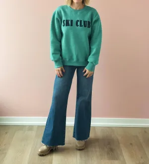 Ski Club Sweatshirt In Green/navy